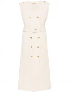 Двубортное платье миди TWINSET, нейтральный