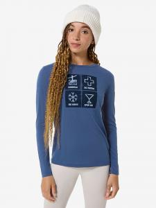 Super.natural Функциональная рубашка с длинными рукавами "Swiss Lodge" сине-белого цвета