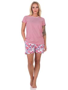 NORMANN Пижамный комплект с короткими рукавами, в полоску, размер 125 205 836, красный