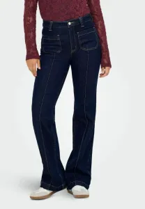 Onlemily hohe taille flard jeans Only, Dark Blue Denim