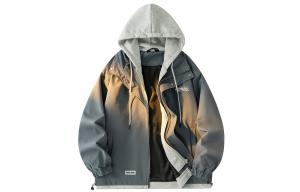 Куртка тонкая на флисовой подкладке унисекс PAEFA, черный и туманно-голубой