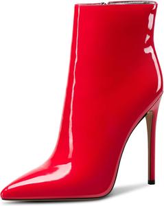 Женские ботильоны Castamere на высоком каблуке с острым носком, на молнии, с каблуком-стилето 12 см, Red