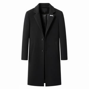 Jeep Пальто Unisex Black с воротником-стойкой, утепленное и на флисе, прямой крой