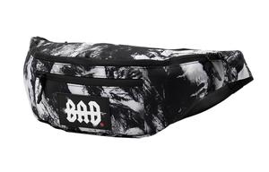 Лининг Тканевый спортивный поясной мешок унисекс черно-белый с разноцветным принтом