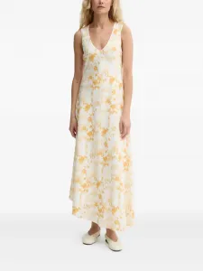 Платье макси с V-образным вырезом и цветочным принтом Day Birger Et Mikkelsen, нейтральный