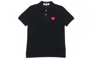 Футболка поло женская черная CDG Play