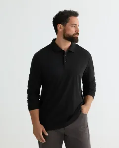 Мужская рубашка-поло с длинным рукавом больших размеров Rushmore, черный