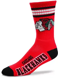 Носки Deuce Crew с 4 полосками для босых ног Chicago Blackhawks For Bare Feet