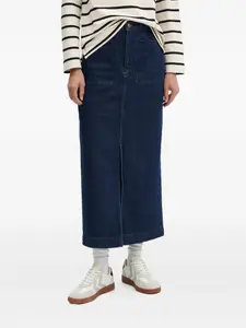 Юбка миди с разрезом спереди Barbour, синий