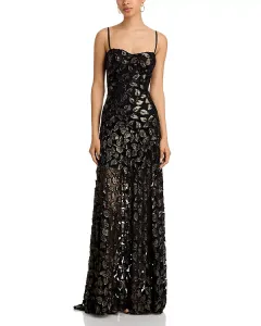 Платье с эффектом выгорания - эксклюзив Aqua, черный