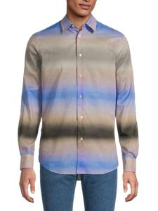 Хлопковая рубашка с принтом тай-дай Paul Smith, цвет Blue Ombre