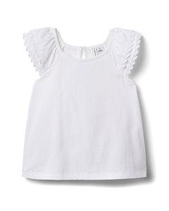 Топ с кружевной отделкой от Janie and Jack, белый