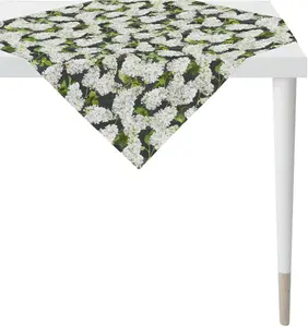 APELT среднее одеяло "6820 SPRINGTIME, весеннее украшение, весна ", (1 шт.), с цветочным мотивом, цифровая печать, сиреневый по всей поверхности 100х100 см, белый/серый/зеленый