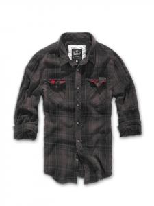 Рубашка Duncan Check Shirt Long Sleeve коричневого цвета Brandit