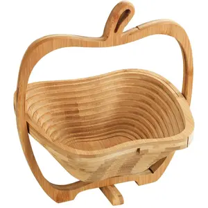 Ваза для фруктов Maximex из бамбука, корзина для фруктов и подставка для фруктов в одном, цвет natur