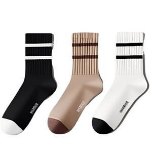 Унисекс носки Mid Calf WARRIOR, белый 1+черный 1+хаки 1