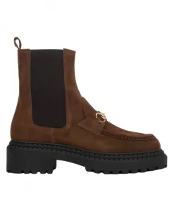 Итальянские велюровые ботинки челси Estro, коричневый