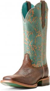 Женские вестерн-сапоги Ariat Frontier Farrah, Honey Brown/Turquoise Patina