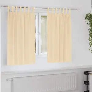 Шторы для мебели с драпировкой, 2 шт., кремовый полиэстер - Шторы и шторы 4107593