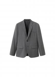 MANGO MAN Строгий блейзер 'Paris' в крапчатом сером цвете