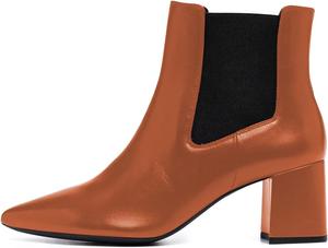 Женские ковбойские сапоги YDN с заостренным носком, массивным каблуком-блоком, ботильоны Челси, короткие сапожки на молнии, модная западная обувь, размеры 4-15 US, Orange