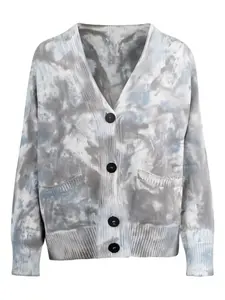 Кардиган с карманом и узором тай-дай Ploumanach, серый