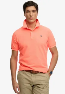 Винтажная рубашка поло с эффектом потертости Superdry & Co, Coral Neon