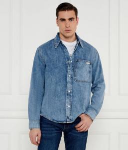 Рубашка мужская Calvin Klein Jeans джинсовая с карманом, синий