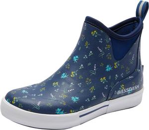 Женские водонепроницаемые ботинки BASSDASH с высокой 4,5” подошвой для палубы, стойкие к скольжению, из неопреновой резины для садоводства и рыбалки, Navy/Floral