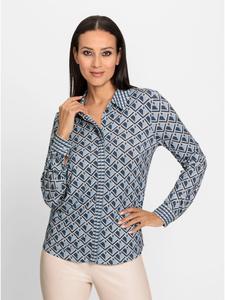 Блузка с принтом светло-голубого и дымчато-синего цветов. Heine