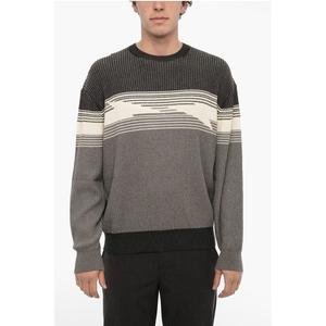 Свитер-блузон из хлопка и кашемира с круглым вырезом Neil Barrett, Gray