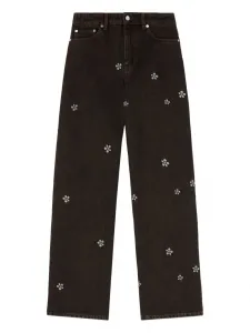 Джинсы с цветочным принтом из коллаборации с Disney Ganni, черный
