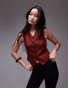 Приталенный льняной жилет цвета ржавчины & Other Stories