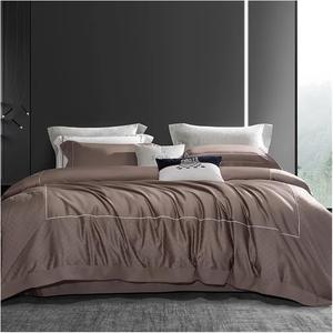 Generic Комплект постельного белья из сатинового жаккарда и египетского хлопка 160S с вышивкой в стиле пэчворк