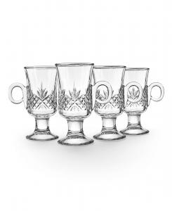 Набор из 4 хрустальных кофейных кружек Dublin Crystal для ирландского кофе Godinger, прозрачный
