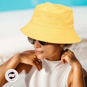 Двусторонняя однотонная панама FASHNZFAB, желтый