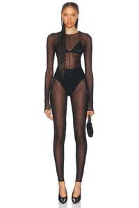 Кристальный комбинезон Oseree, черный