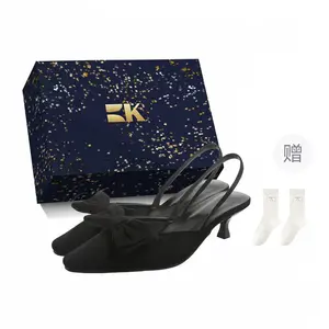 Boldi Kuki Женские туфли на высоком каблуке черные в коробке с носками, цвет Black-Box-Comes with Socks