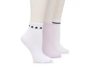 Носки Stars & Stripes Ankle Socks - 3 Pack Steve Madden, белый/сиреневый