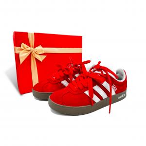 Adidas Neo Кроссовки для скейтбординга VL Court 2.0, унисекс, низкие, красные/белые