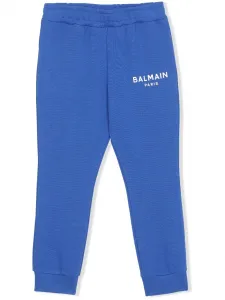 Спортивные брюки с логотипом Balmain Kids, синий