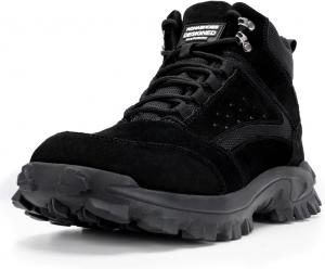 Рабочие ботинки со стальным носком для мужчин и женщин, удобные, легкие, для мужчин, для промышленного строительства, нескользящая рабочая обувь Zbvb, черный