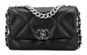 CHANEL Сумка через плечо из овчины маленькая женская черная серебристая