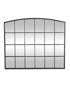 34-Дюймовое настенное зеркало в стиле арочного металлического окна с черной рамой Rosemary Lane, black