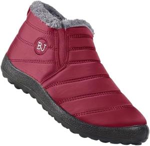 Женские водонепроницаемые ботинки до щиколотки Snow Botines, на мягкой подошве, с мягким внутренним мехом, низким каблуком-платформой, круглый носок, уютные зимние ботинки Dikermoon, Red