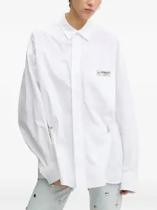 Рубашка с кулиской и нашивками Fiorucci, белый