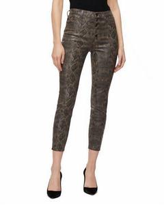 Джинсы Lillie High Rise Snake Print Skinny Crop с покрытием в стиле боа с покрытием J Brand, цвет coated boa