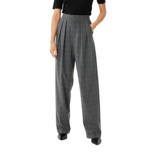 Брюки с двойной складкой в серую клетку Sophie Rue, серый