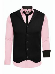 Рубашка с жилетом и галстуком, комплект из 3 предметов, розовый Rusty Neal