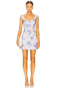 Мини-платье Yvonne от Faithfull The Brand, leona floral lilac